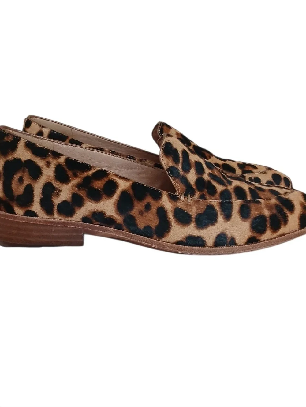 MADEWELL The Frances Pointed Toe Calf Hair Loafers Women's 7.5 Leopard Quiet Lux